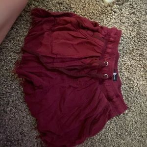 purple reddish booty shorts